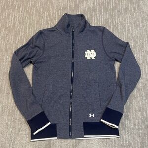 Women's XS Notre Dame Under Armour Fighting Irish navy full-zip jacket w pockets